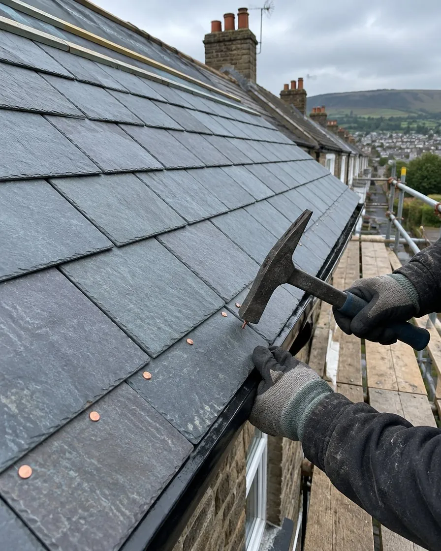 Slate roofing in St Blazey