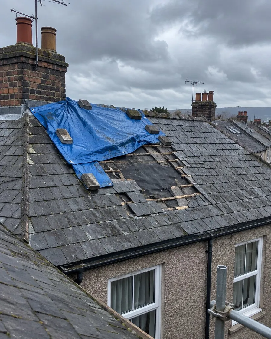 Storm damage and insurance work in St Blazey